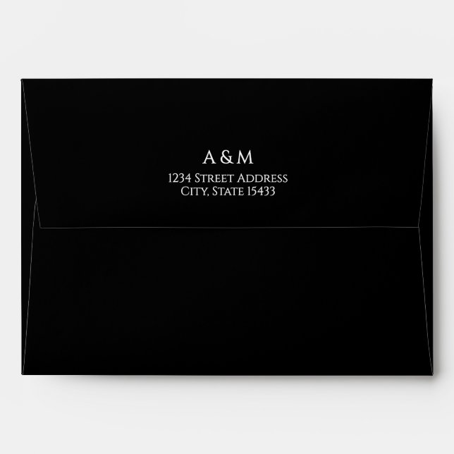 Simple Black and White Envelope (Back (Top Flap))