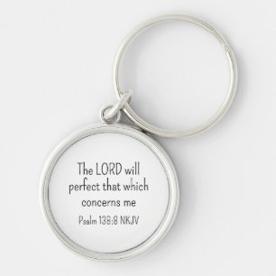 Simple Black and White Faith in God Bible Verse Key Ring