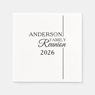 Simple Black and White Family Reunion Modern Napkin