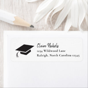 Simple Black and White Graduation Return Address