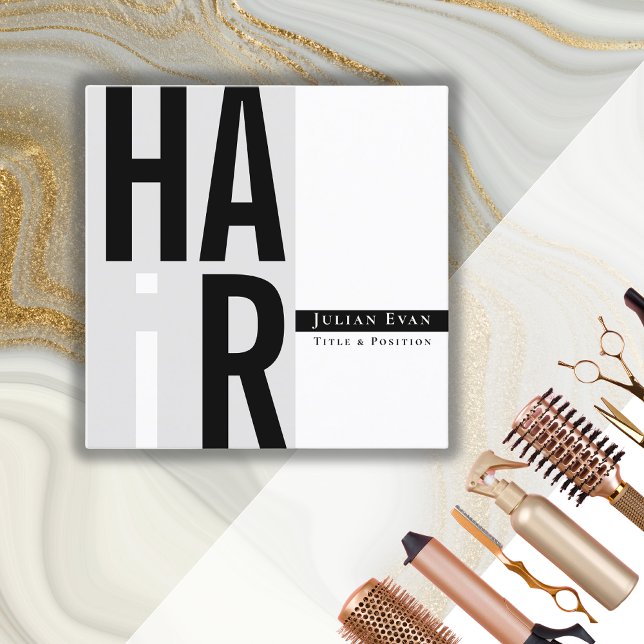 Simple Black and White Hairdresser Business Card (Creator Uploaded)
