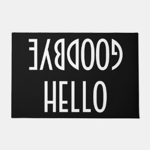 Simple Black and White Hello Goodbye Doormat