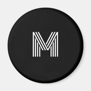Simple Black and White Initial Magnet