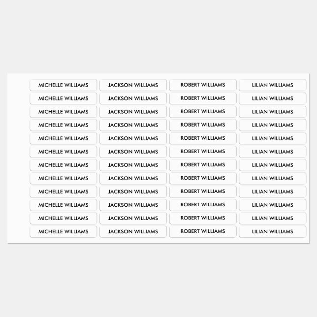 Simple Black and White Kids Name (Sheet)