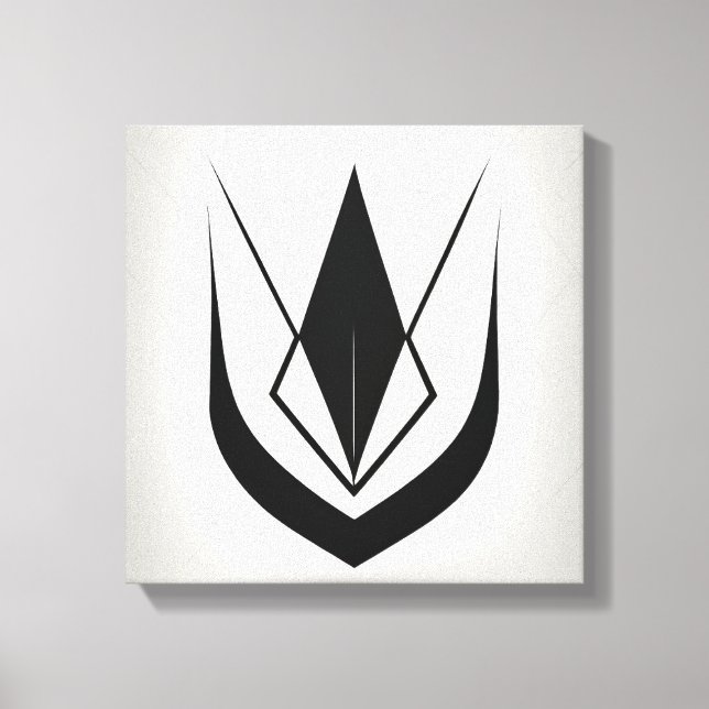 Simple black and white line art, stylised canvas print (Front)