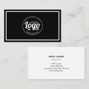 Simple Black And White Logo Business Card