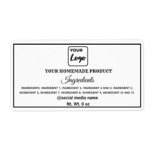 Simple black and white logo ingredients