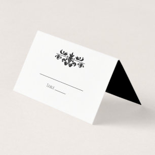 Simple Black and White Minimalist   Place Card