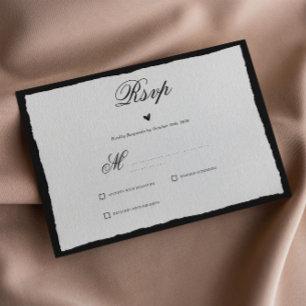 Simple Black and White Minimalist RSVP Card