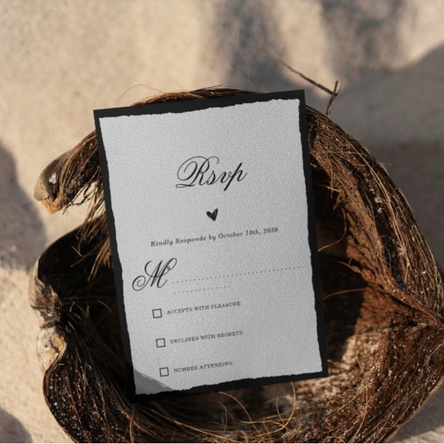 Simple Black and White Minimalist  RSVP Card (Creator Uploaded)