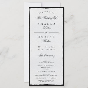 Simple Black And White Minimalist Wedding Programs