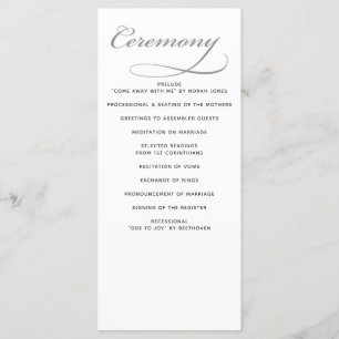 Simple Black and White Minimalist Wedding programs Programme