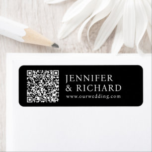 Simple Black And White Minimalist Wedding QR Code