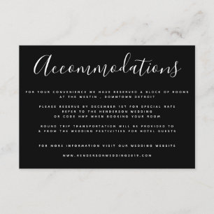 Simple Black and White Modern Accommodations Cards