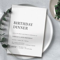 Simple Black and White | Modern Birthday Dinner