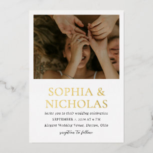 Simple Black and White Modern Photo Wedding