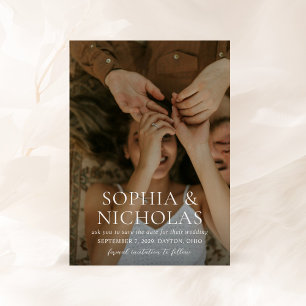 Simple Black and White Modern Photo Wedding Save The Date