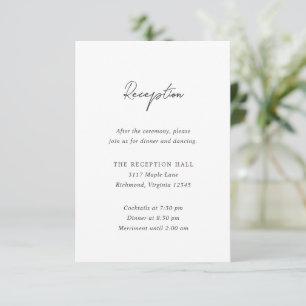 Simple Black and White Modern Wedding Enclosure Card