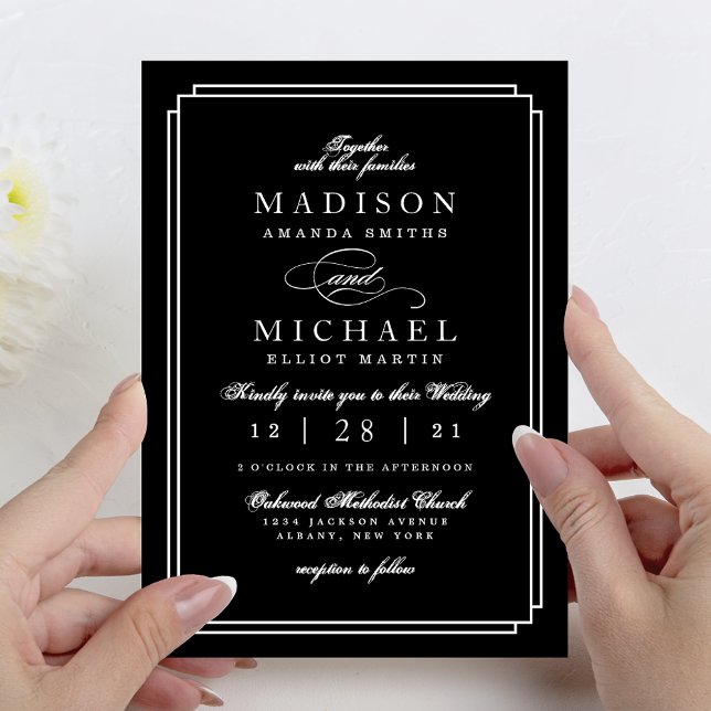 Simple Black and White Modern Wedding Invitation (Simple Black and White Modern Wedding Invitation)
