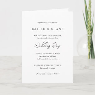Simple Black and White Modern Wedding Invitation