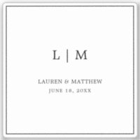 Simple Black and White Monogram Elegant Wedding