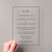 Simple Black and White Monogram Elegant Wedding