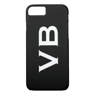 Simple Black and White Monogram Horizontal Case-Mate iPhone Case