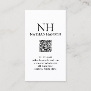Simple Black and White Monogram Modern Business Card