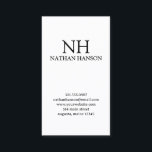 Simple Black and White Monogram Modern Business Card<br><div class="desc">Modern business cards featuring a simple and minimal black and white design with your monogram in a bold font along with your name at the top.  Below is your contact info.</div>