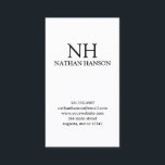 Simple Black and White Monogram Modern Business Card<br><div class="desc">Modern business cards featuring a simple and minimal black and white design with your monogram in a bold font along with your name at the top.  Below is your contact info.</div>