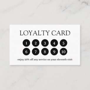 Simple Black and White Monogram Modern Loyalty Card