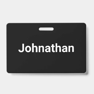 Simple Black and White Name Template ID Badge