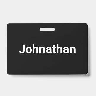 Simple Black and White Name Template ID Badge