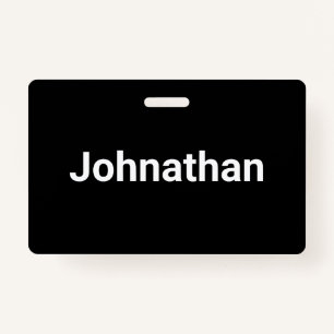 Simple Black and White Name Template ID Badge