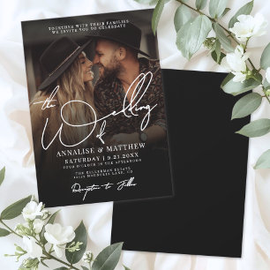 Simple Black And White Overlay Photo Wedding Invit Invitation