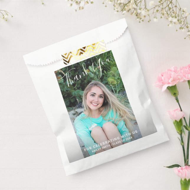 Simple Black and White Photo Modern Graduation Favour Bags (Sealed)