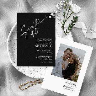 Simple Black and White Photo Save The Date