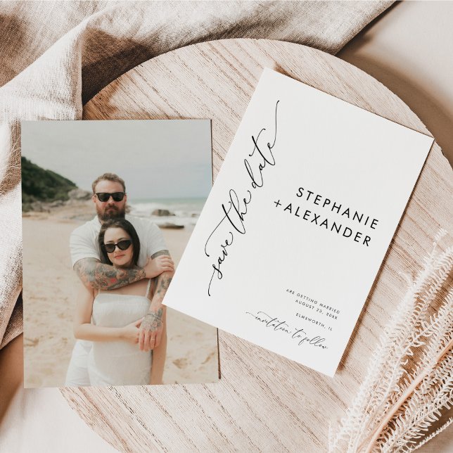 Simple Black and White Photo Save The Date Card (Creator Uploaded)