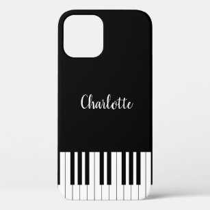 Simple Black and White Piano Keyboard iPhone 12 Case