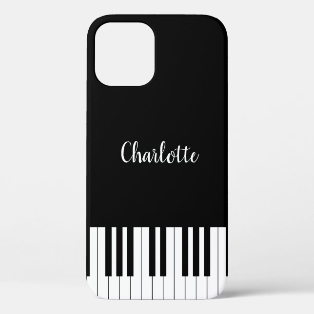 Simple Black and White Piano Keyboard Case-Mate iPhone Case (Back)