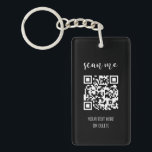 Simple Black and White QR Code Key Ring<br><div class="desc">Simple Black and White QR Code Keychain</div>
