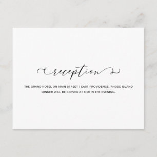 Simple Black and White Reception Wedding Enclosure Card