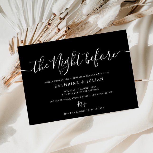 simple black and white rehearsal dinner invitation (Creator Uploaded)