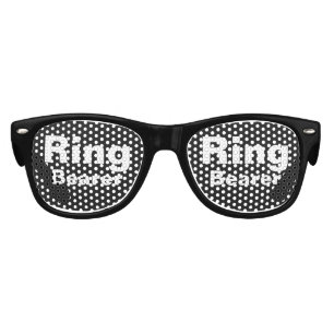 Simple Black and White Ring Bearer Text  Kids Sunglasses