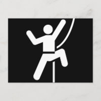 Simple Black and White Rock Climbing Icon