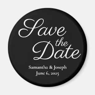 Simple Black and White Save the Date Magnet