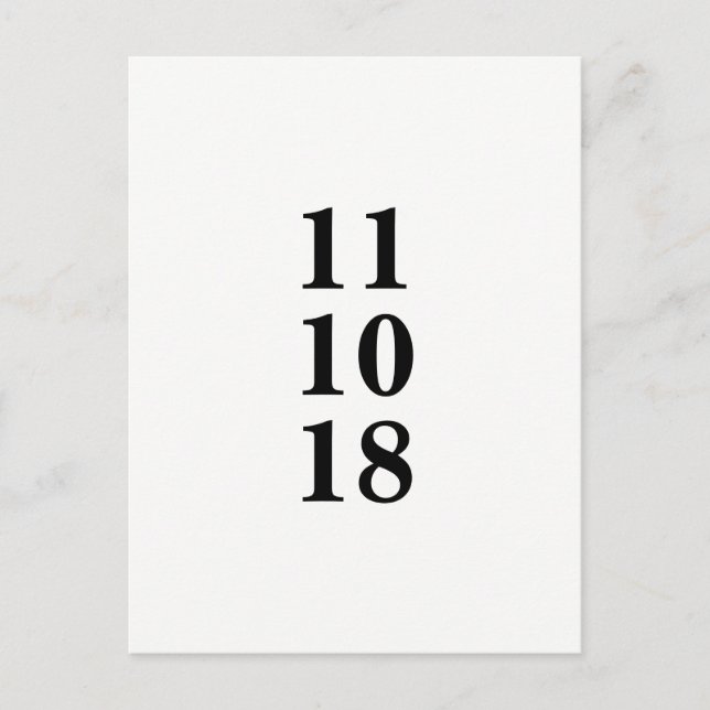 Simple black and white save the date postcard (Front)