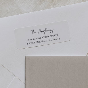 Simple Black and White Script Name Return Address