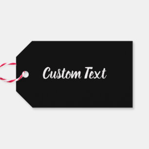 Simple Black and White Script Text Template Gift Tags