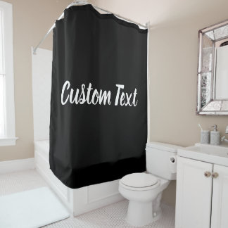 Simple Black and White Script Text Template Shower Curtain